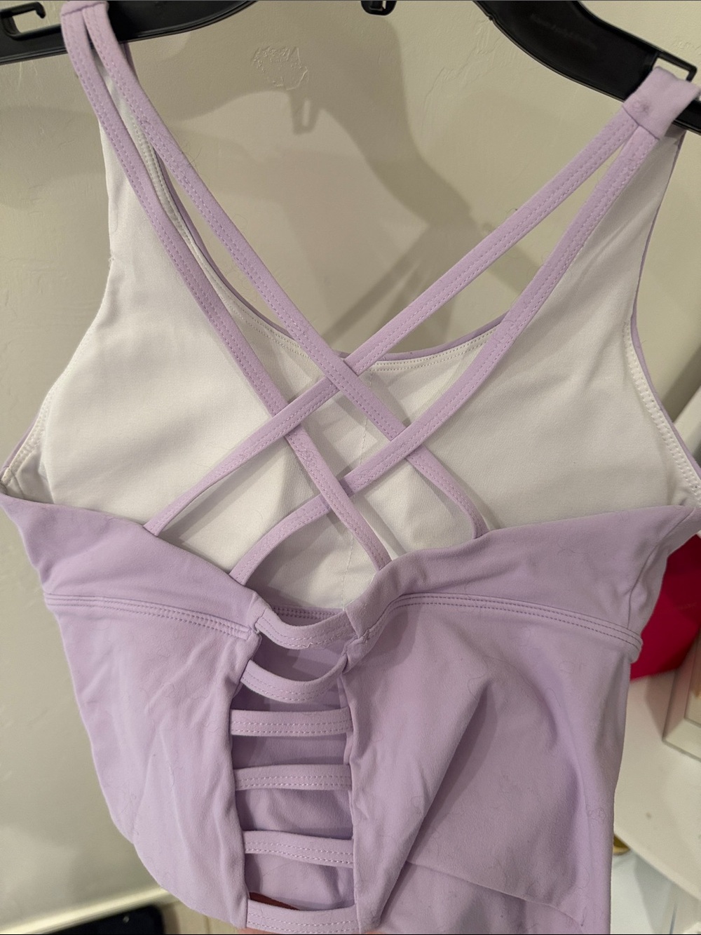 NVGTN Lavender Strappy Sports Bra with Ladder Back Detail